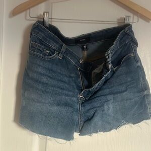 True Religion Blue Jean Shorts Distressed Cut-Off